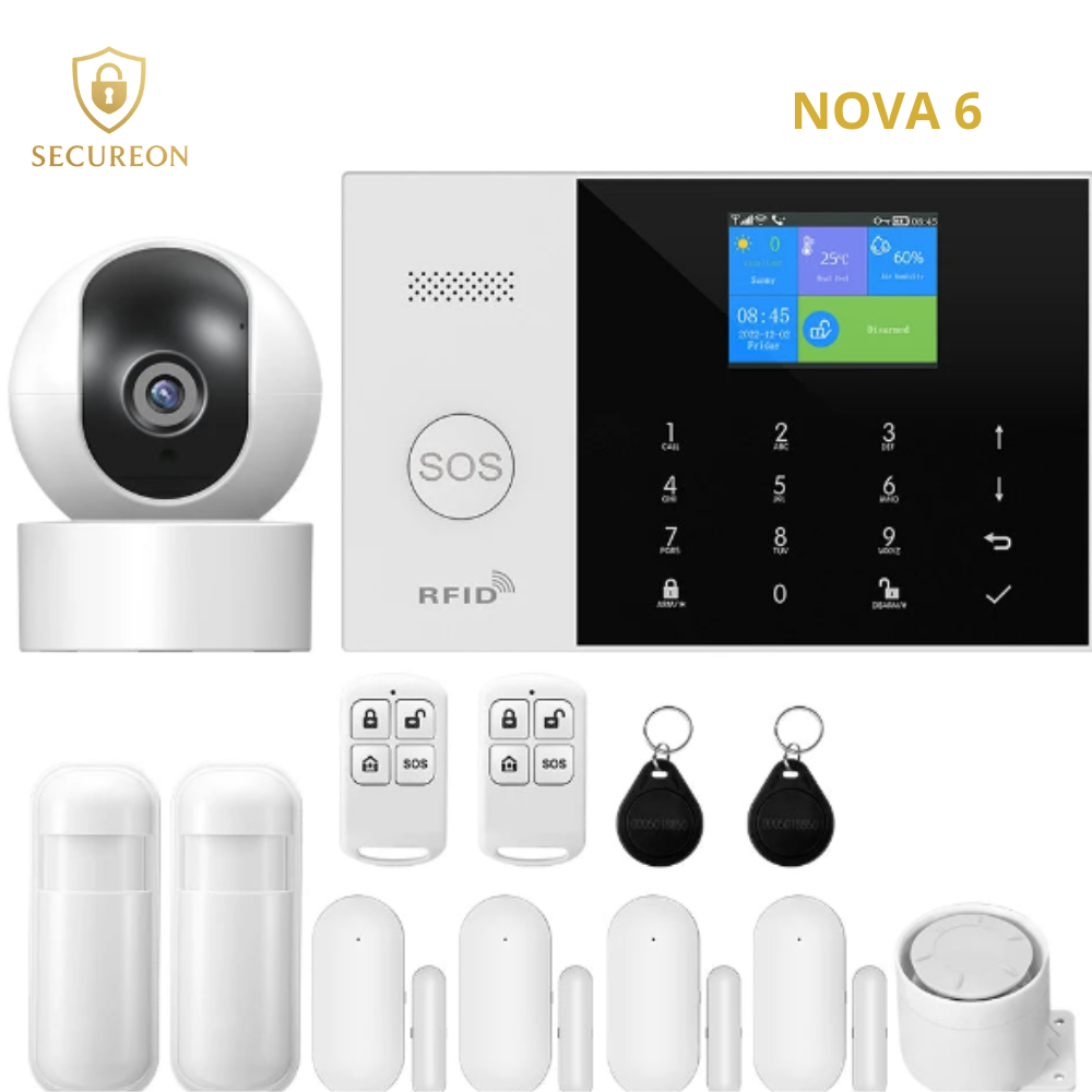 SECUREON NOVA I Alarma Residencial Tuya Smart GSM WiFi para el Hogar Alarma de seguridad inalámbrica
