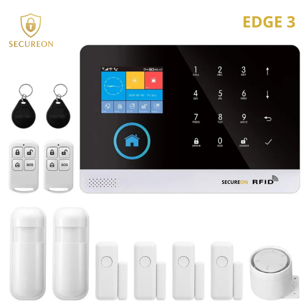 SECUREON EDGE I Alarma para el Hogar 103 4G Inalámbrico – Sistema de Seguridad WiFi con Sensor de Puerta y Movimiento, Control por App