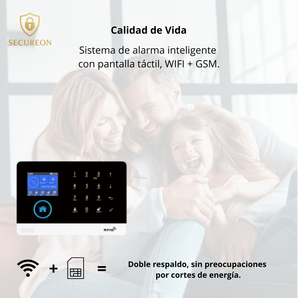 SECUREON EDGE I Alarma para el Hogar 103 4G Inalámbrico – Sistema de Seguridad WiFi con Sensor de Puerta y Movimiento, Control por App