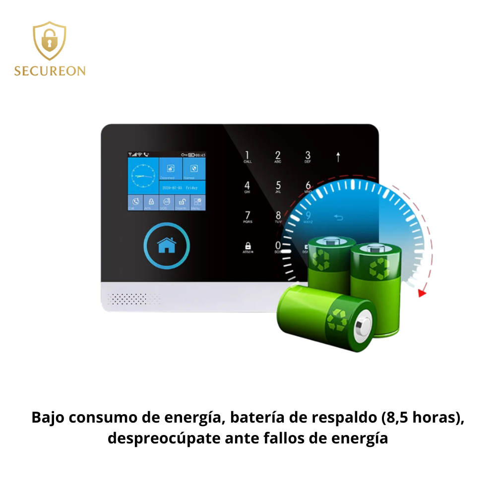 SECUREON EDGE I Alarma para el Hogar 103 4G Inalámbrico – Sistema de Seguridad WiFi con Sensor de Puerta y Movimiento, Control por App