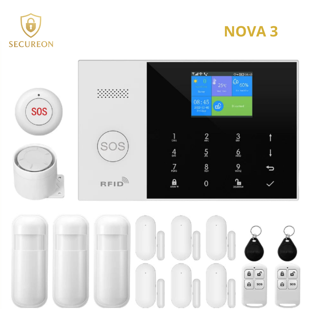 SECUREON NOVA I Alarma Residencial Tuya Smart GSM WiFi para el Hogar Alarma de seguridad inalámbrica