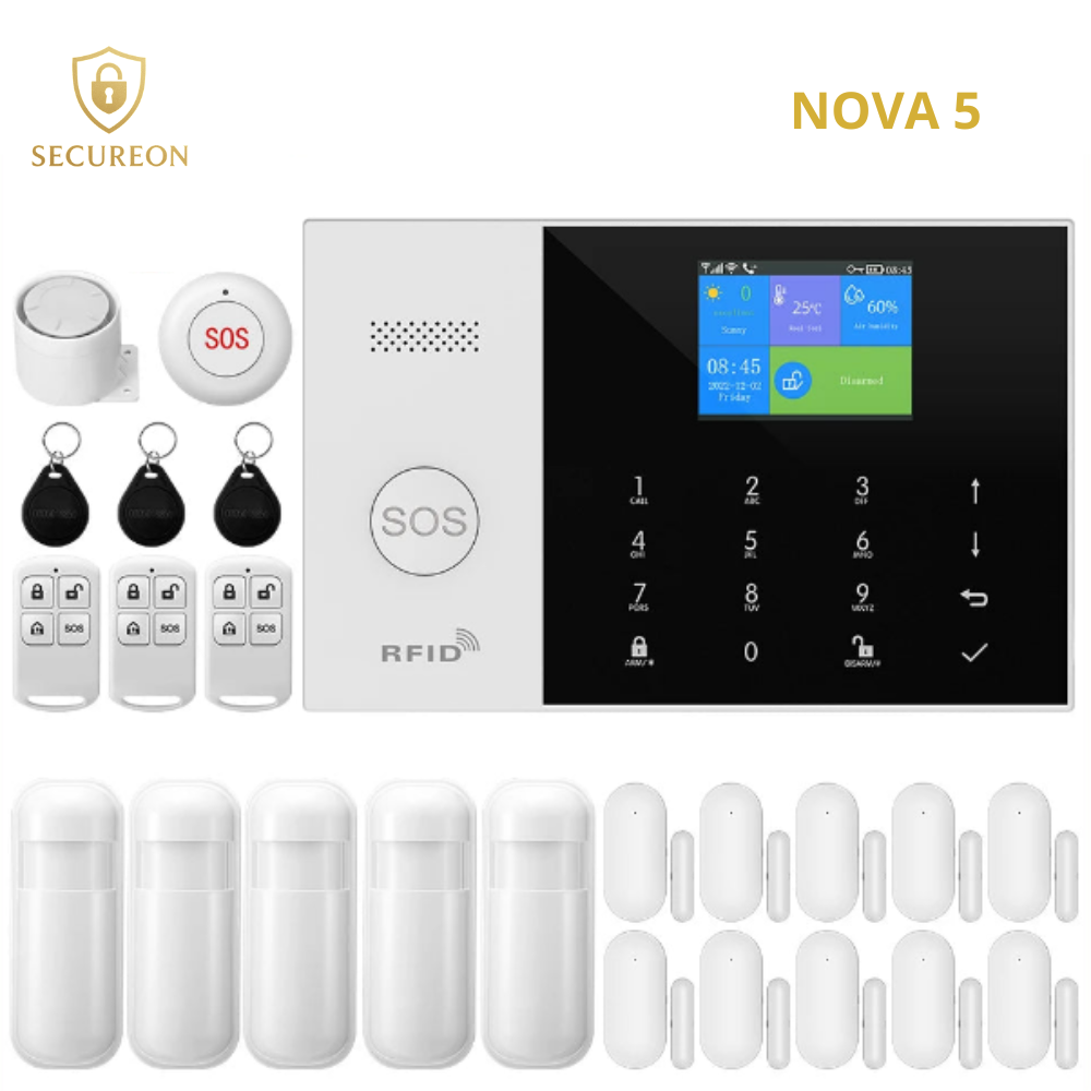 SECUREON NOVA I Alarma Residencial Tuya Smart GSM WiFi para el Hogar Alarma de seguridad inalámbrica