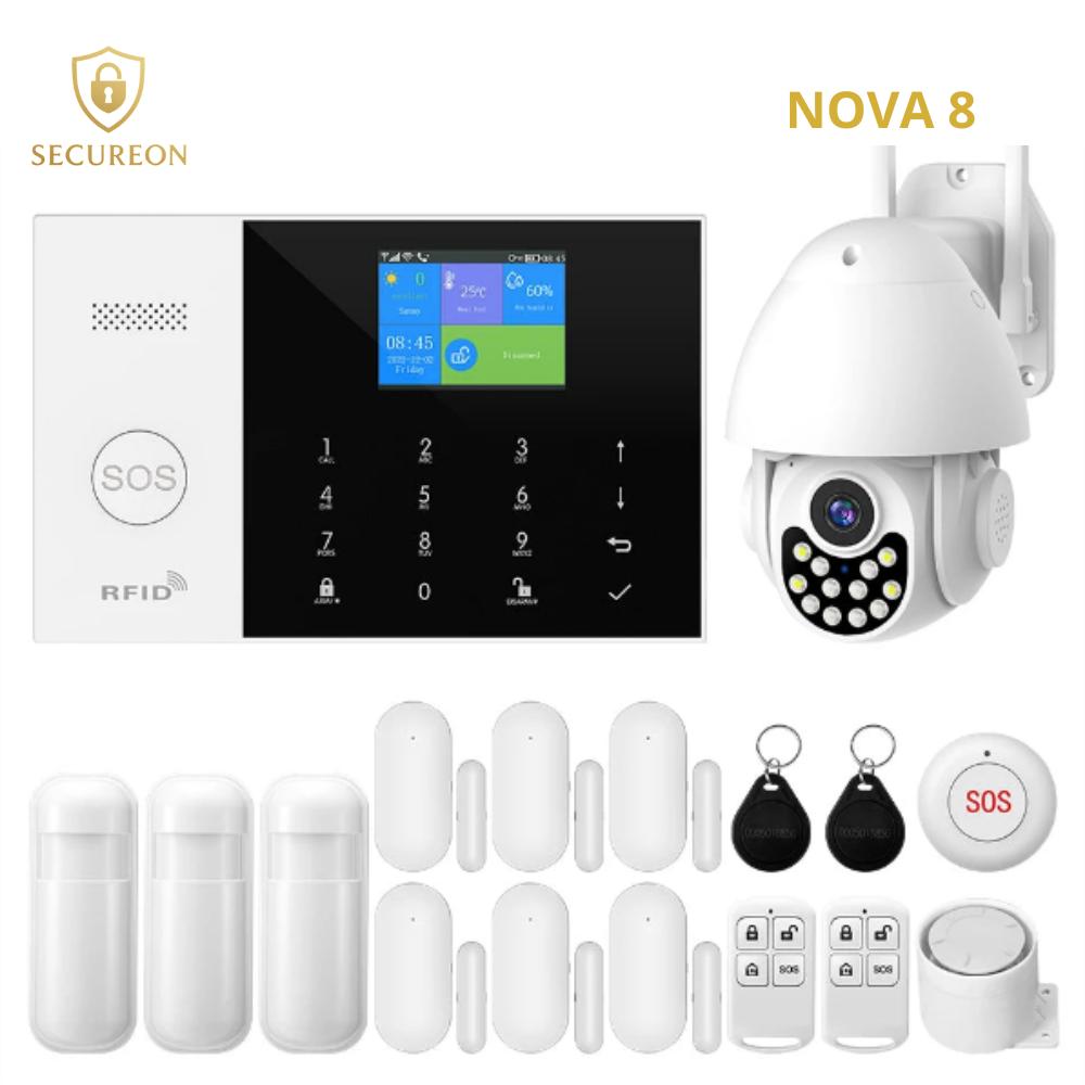 SECUREON NOVA I Alarma Residencial Tuya Smart GSM WiFi para el Hogar Alarma de seguridad inalámbrica